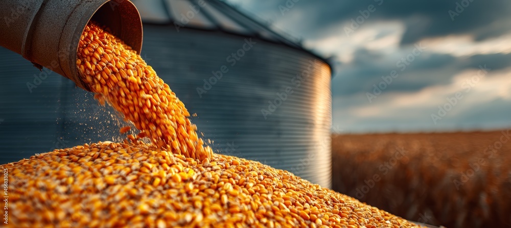 Corn grain. Generative AI technology.