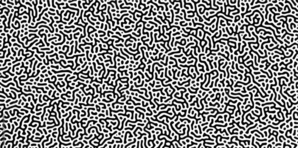 Organic seamless patterns with rounded lines Diffusion reaction background. Monochrome background of natural organic forms motion. Overlay template abstract Turing organic wallpaper background. Organic seamless patterns with rounded lines Diffusion reaction background. Monochrome background of natural organic forms motion. Overlay template abstract Turing organic wallpaper background.