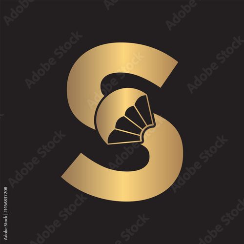 Initial Parashot Logo combine with letter S vector template