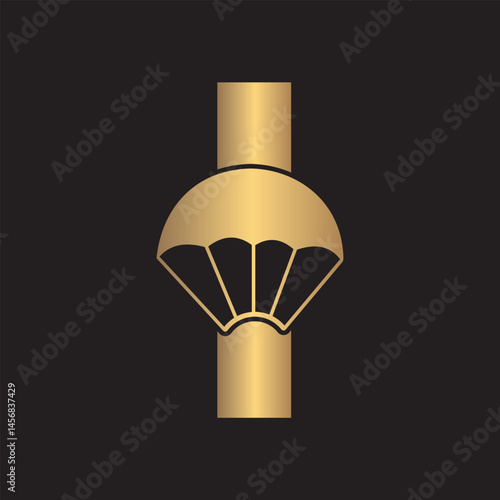 Initial Parashot Logo combine with letter I vector template