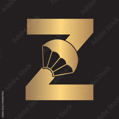 Initial Parashot Logo combine with letter Z vector template