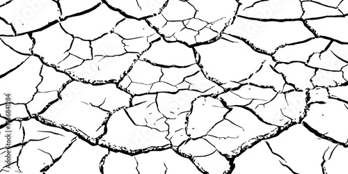 Closeup of dry fissure ground. White dried and cracked ground earth background.Gray crack on earth texture. erosion.	