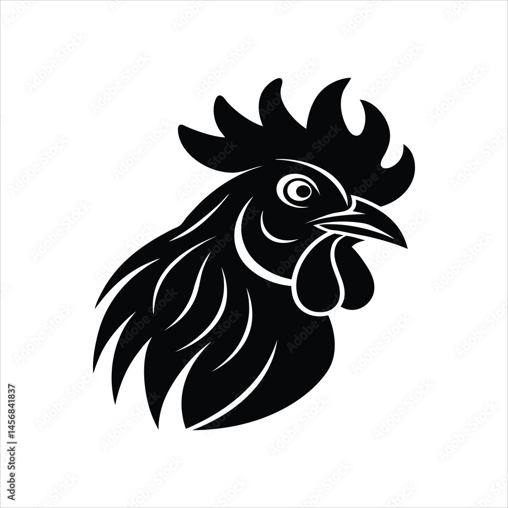 Fototapeta premium Chicken Rooster Head Graphic Icon Design