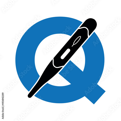 Pregnancy test Logo combine with letter Q vector template