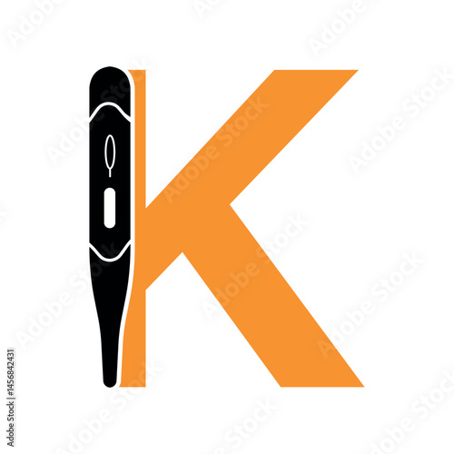 Pregnancy test Logo combine with letter K vector template