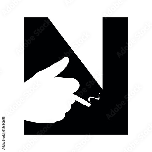 Smoking Logo combine with letter N vector template