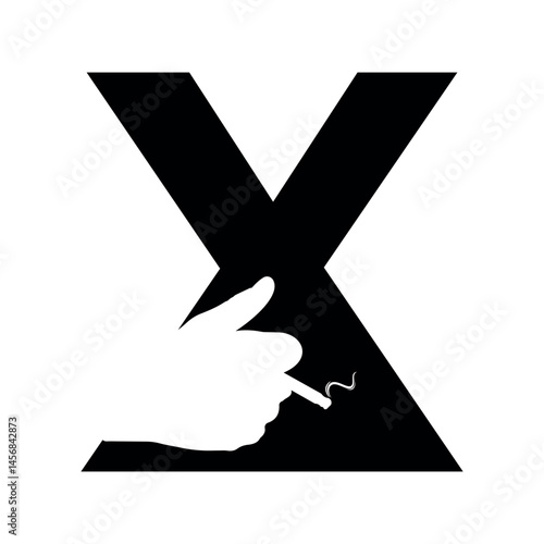 Smoking Logo combine with letter X vector template