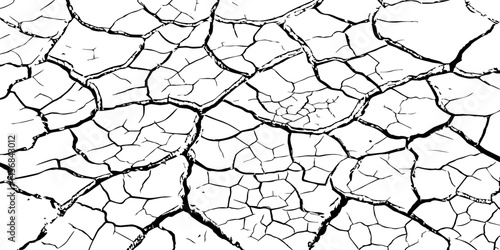 Closeup of dry fissure ground. White dried and cracked ground earth background.Gray crack on earth texture. erosion.	