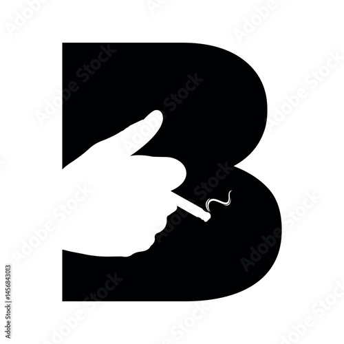 Smoking Logo combine with letter B vector template