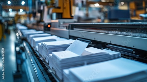 Automated enveloping machine processing letters in a lettershop for mass mailing and business correspondence 