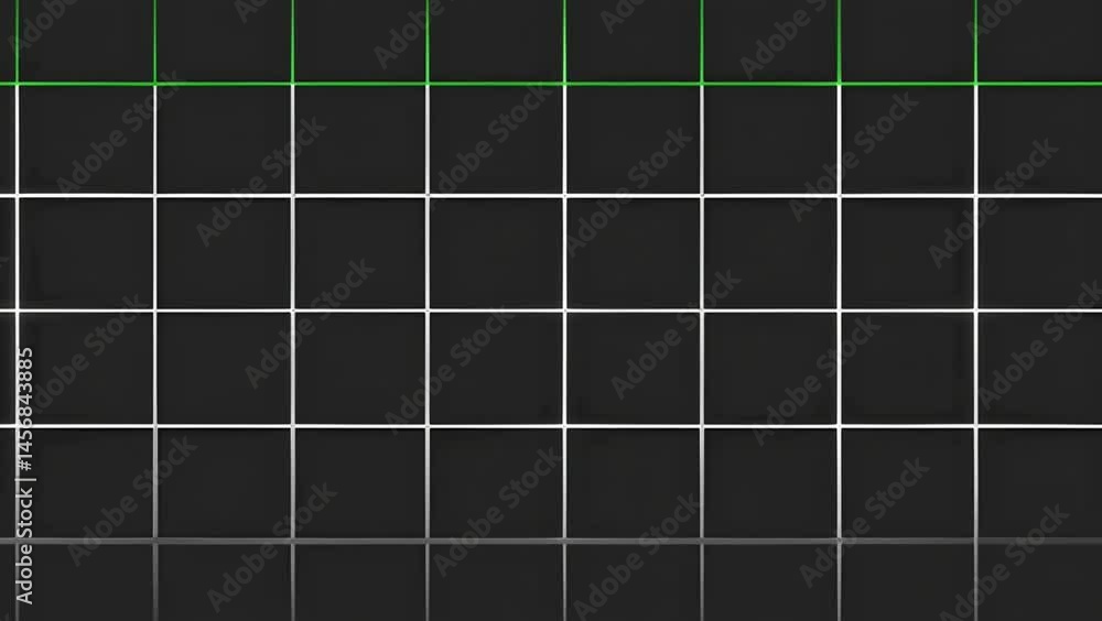 A Clean and Futuristic 10-Second 4K Video Featuring a 3D Green and White Square Grid Line Animation Seamlessly Moving Over a Deep Black Background, Offering a Crisp and Visually Striking Digital Motio A Clean and Futuristic 10-Second 4K Video Featuring a 3D Green and White Square Grid Line Animation Seamlessly Moving Over a Deep Black Background, Offering a Crisp and Visually Striking Digital Motio