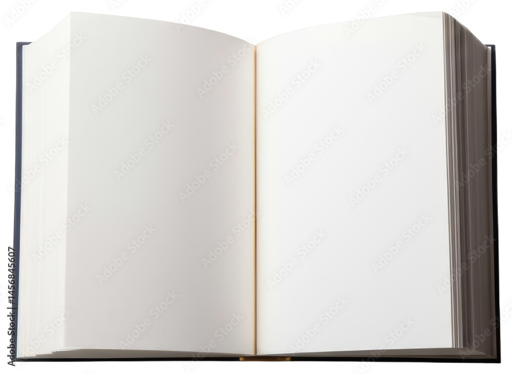 Blank book open to empty pages, transparent background png Blank book open to empty pages, transparent background png