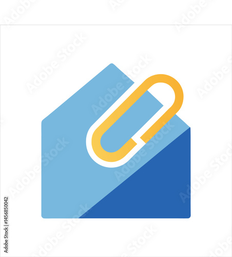 Minimalist Paper Clip Silhouette on White Background
