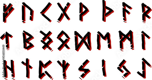 Rune sign, nordic medieval scandinavian alphabet. Magic futhark runic letter. Pagan occult germanic symbol