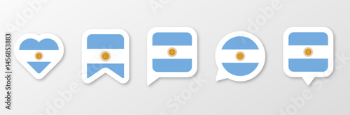 Argentina flag icons in modern shapes
