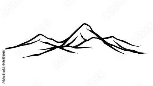 mountain landscape illustration isolated on transparent background
