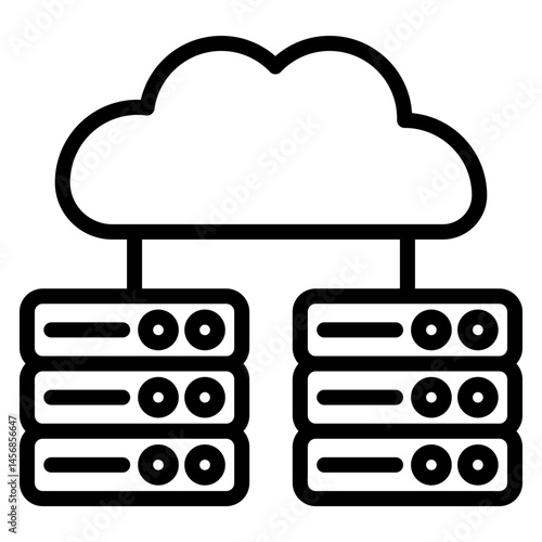 Data Center Vector Line Icon Design