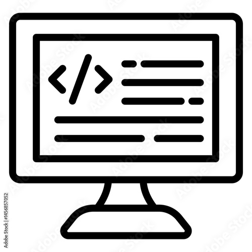 Coding Vector Line Icon Design