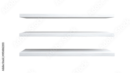 a white shelf with three shelves on it