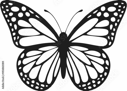 Elegant butterfly silhouette - intricate monarch