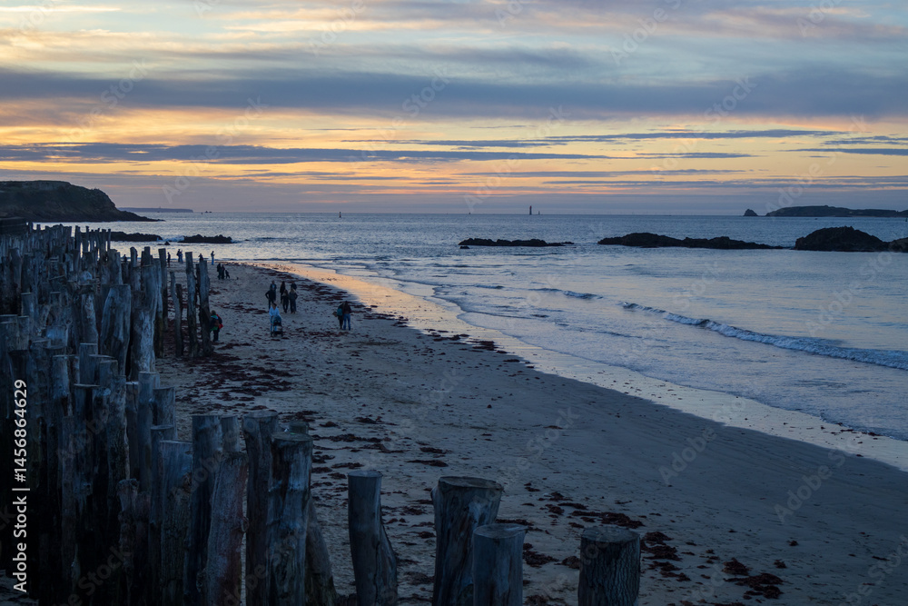 sunset over the beach