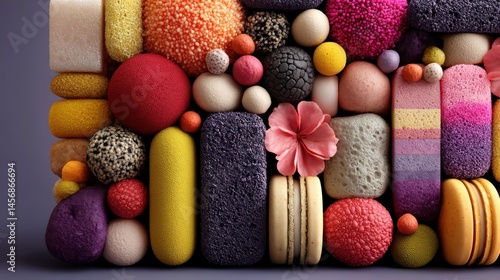 frame made of colorful 3d objects,photo stock
