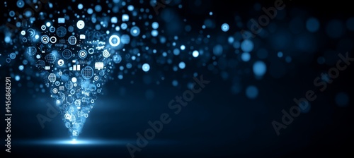 Networking user icon connect structure. Technology wireless server communication system. Team social linked global digital database. Generative AI technology.	
