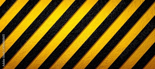 Obraz na płótnie Construction danger safety sign banner. Stripe black and yellow warning line background template. Generative AI technology. w salonie