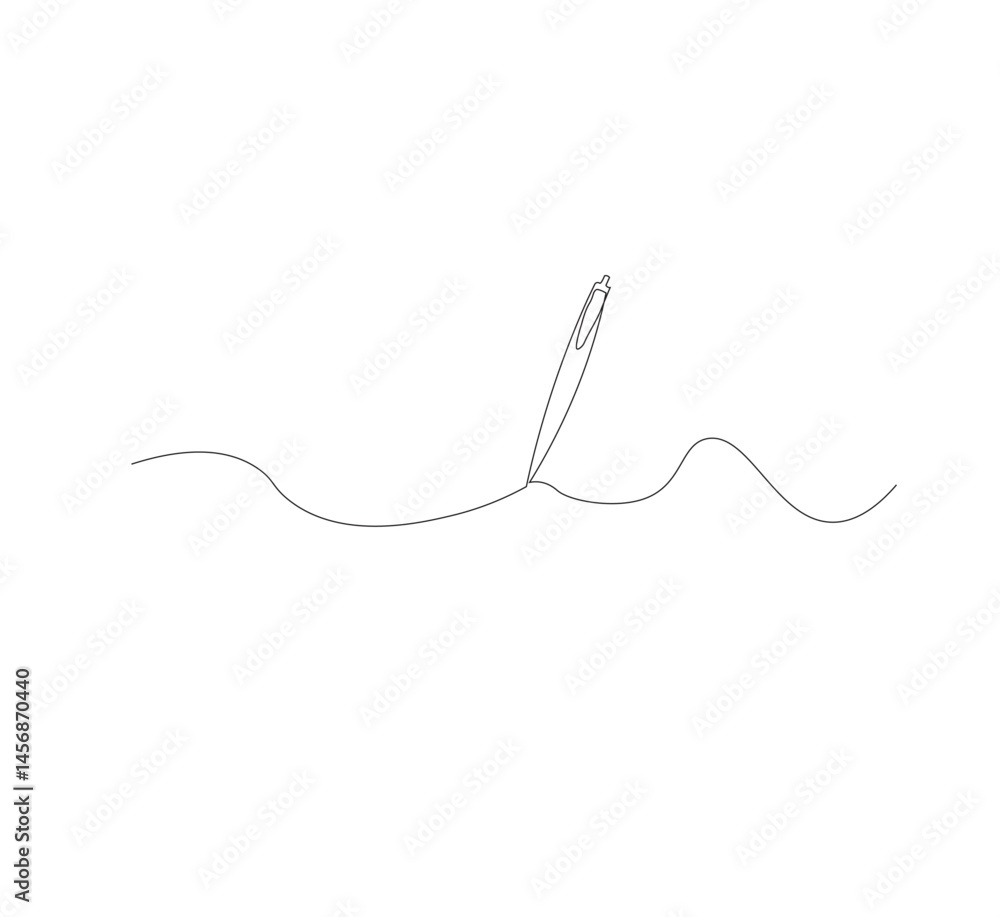 Classic pen continuous line drawing. White background. Pen icon. Back to school or college concept. Education, learning knowledge for humanity. Modern continuous line drawing design graphic Classic pen continuous line drawing. White background. Pen icon. Back to school or college concept. Education, learning knowledge for humanity. Modern continuous line drawing design graphic