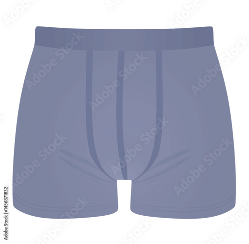 Men blue underwear. front  side. vector illustration