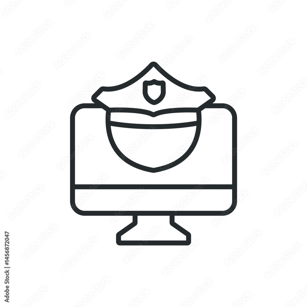 internet police icons isolated on White Background. Flat style design internet police icons isolated on White Background. Flat style design