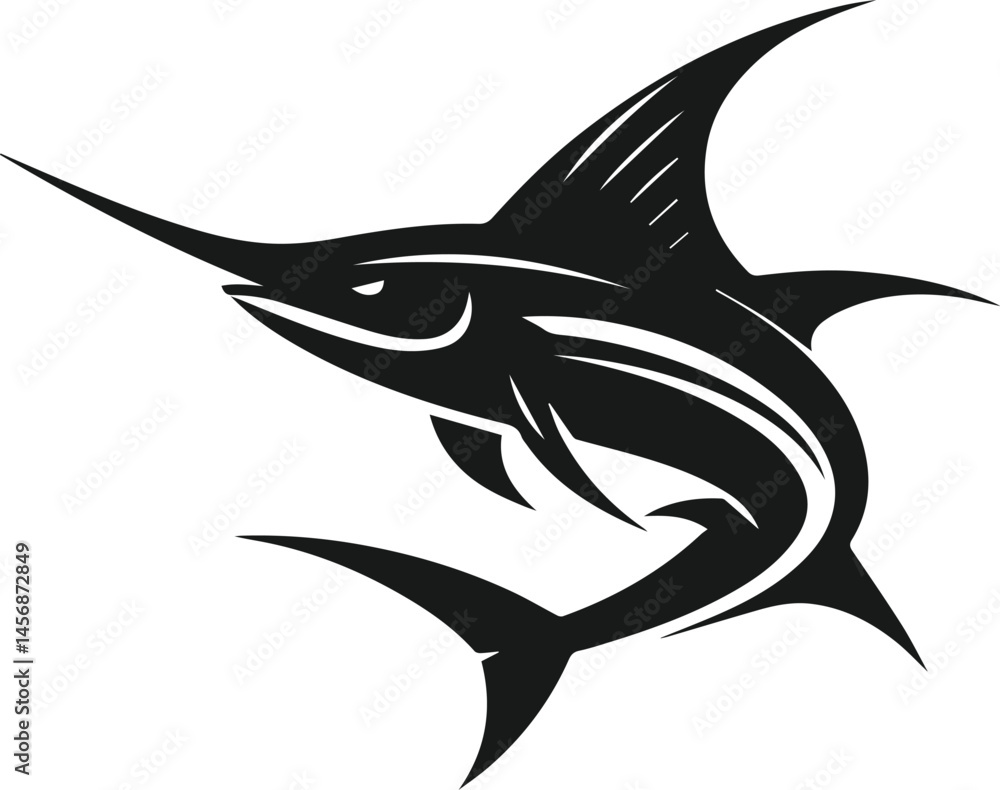 Fototapeta premium Swordfish silhouette vector