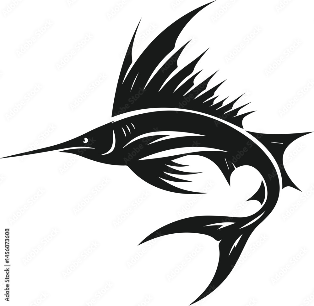 Obraz premium Swordfish silhouette vector