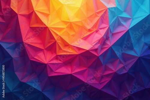 Abstract geometric shapes, vibrant color scheme, endless repeat, repeat, minimal, vibrant