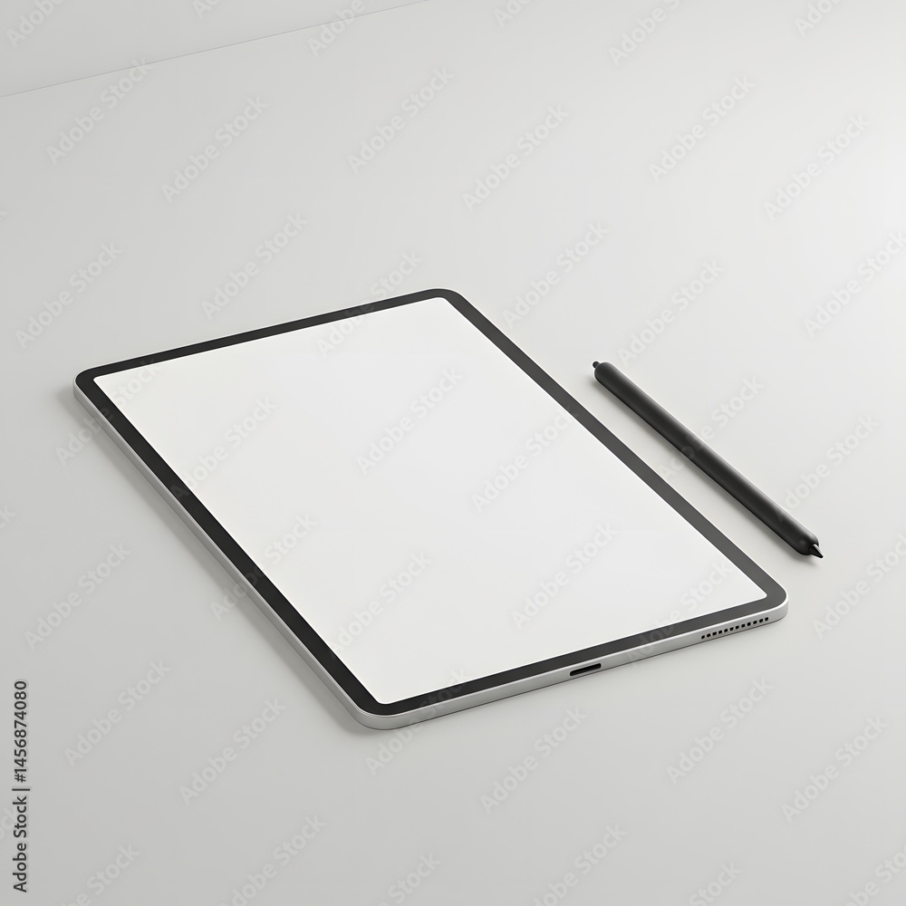Sleek Modern Tablet and Stylus Mockup Perfect for App Presentations, Website Designs, and Digital Art Portfolios Sleek Modern Tablet and Stylus Mockup Perfect for App Presentations, Website Designs, and Digital Art Portfolios