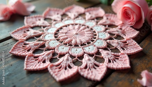 Intricate floral lace doily, delicate threads , girly, crochet