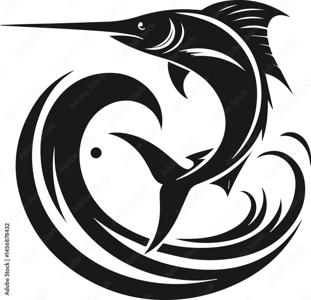 Obraz premium Swordfish silhouette vector