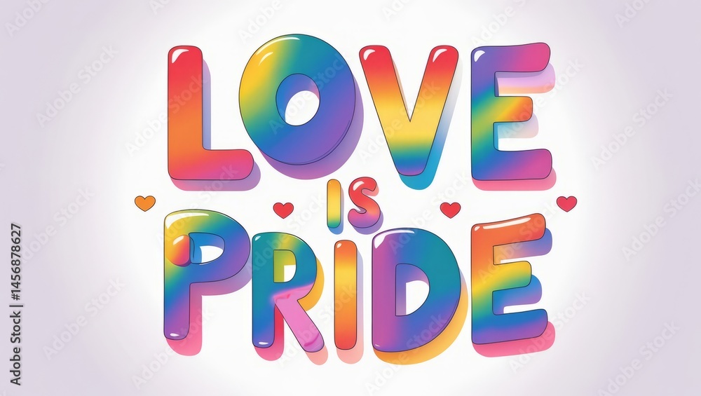 Fototapeta premium Love is Pride: Rainbow LGBTQ+ Pride Graphic