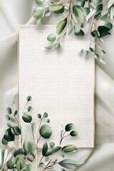 Blank card or frame with eucalyptus border