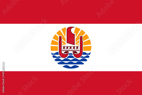 Flag of French Polynesia – Editable EPS Vector in High Resolution (Territorial Country Symbol)