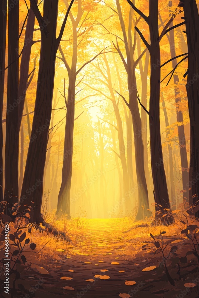 Obraz premium Autumn Forest Path