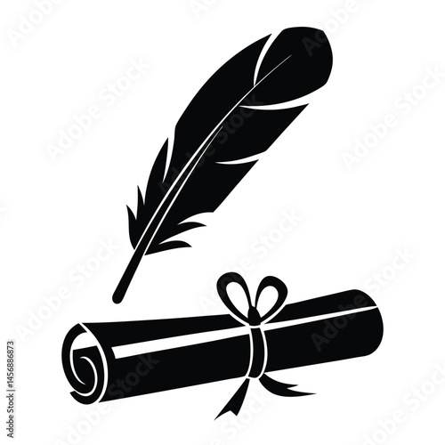 Quill and Scroll Logo for Writing and Education.