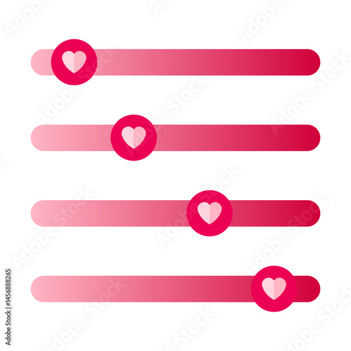 Love scales with gradients. Vector elements isolated on white.