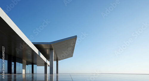 Modern Cantilever Building with Minimalist Design