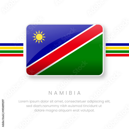 Free Download National Namibia Flag.Vector Namibia Button Flag. Realistic National Flag Design and Vector Template - GFXLoad