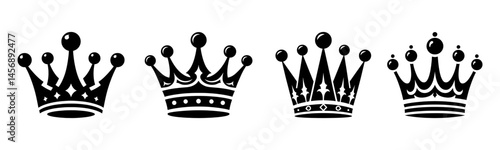 Minimal Royal Crown Icon Set