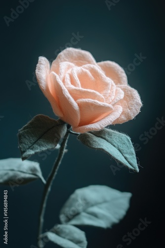 Pink Rose on Grey Background