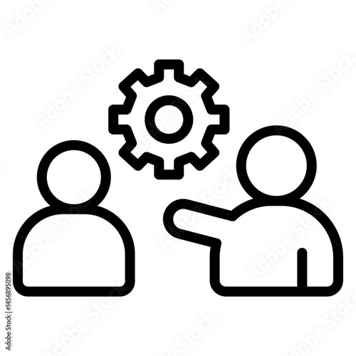 Founder & Co-founder Vector Line Icon Design