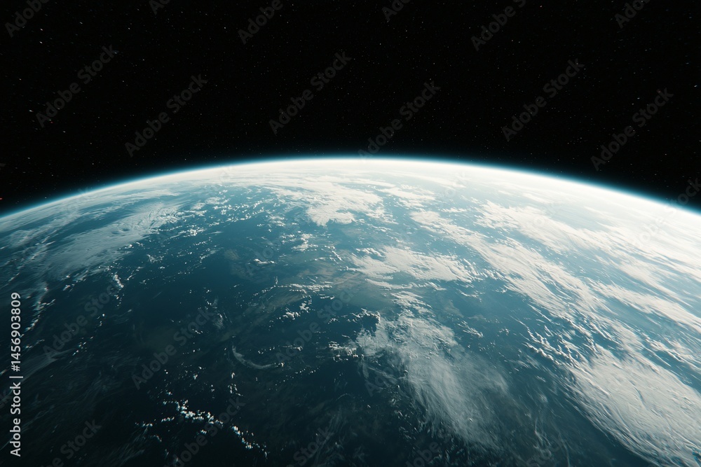 Obraz premium Stunning Earth from Space Blue Planet Clouds Atmosphere Space Exploration