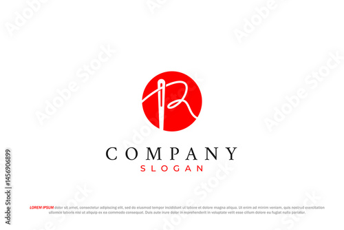 letter r needle and sewing thread taylor logo